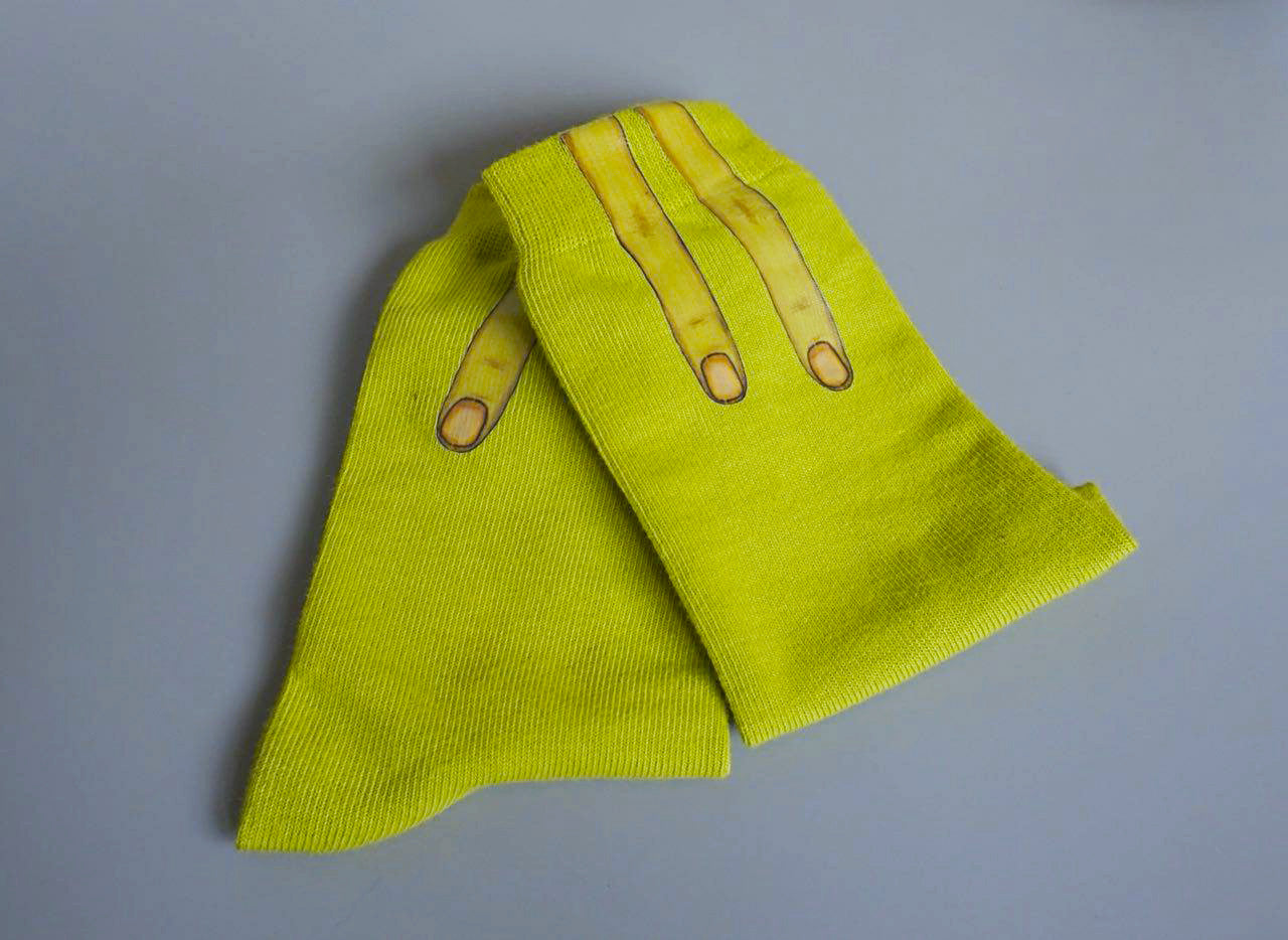 Green Alien Fingers - Graphic Socks